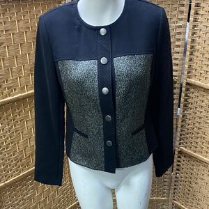 CAbi Black and Gray Textured Jacket